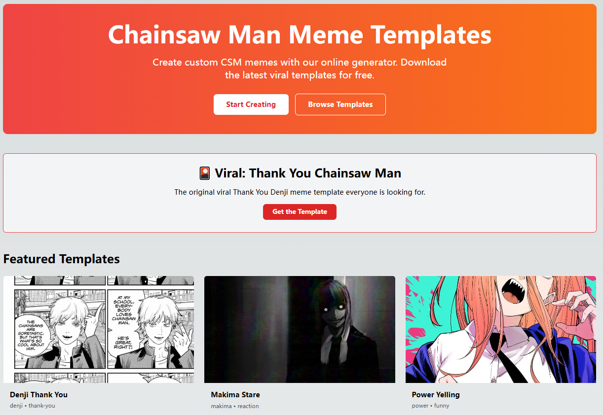 Chainsaw Man Meme Templates gallery image
