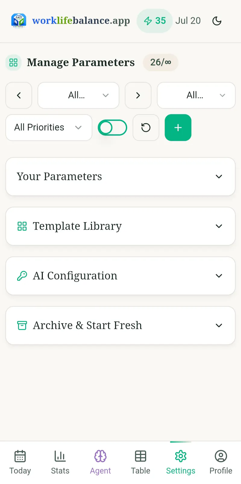Work-Life Balance App screenshot 2