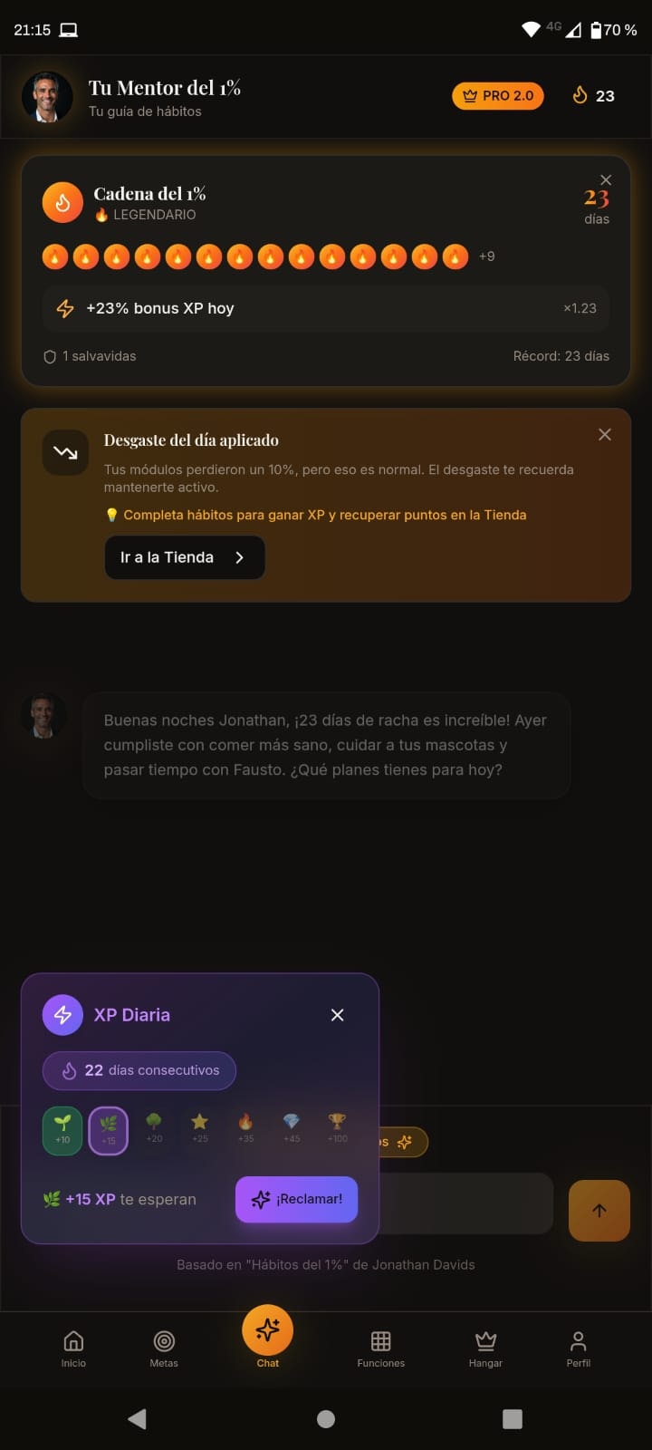 Mentor 1% - App de hábitos gamificada gallery image
