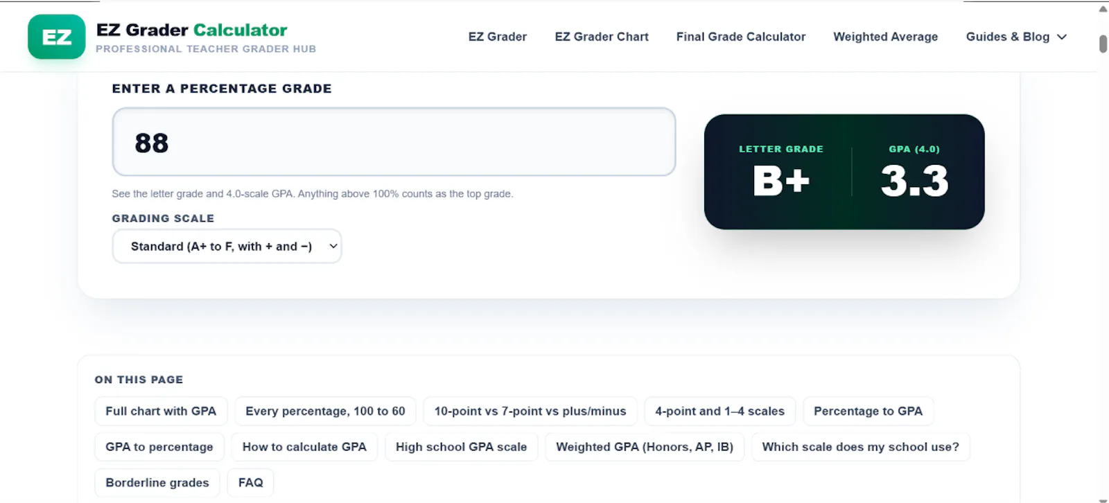 EZ Grader Calc screenshot 3