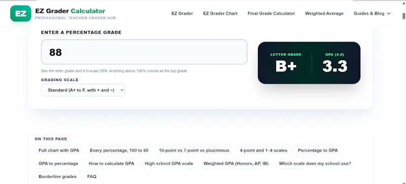 EZ Grader Calc screenshot 3