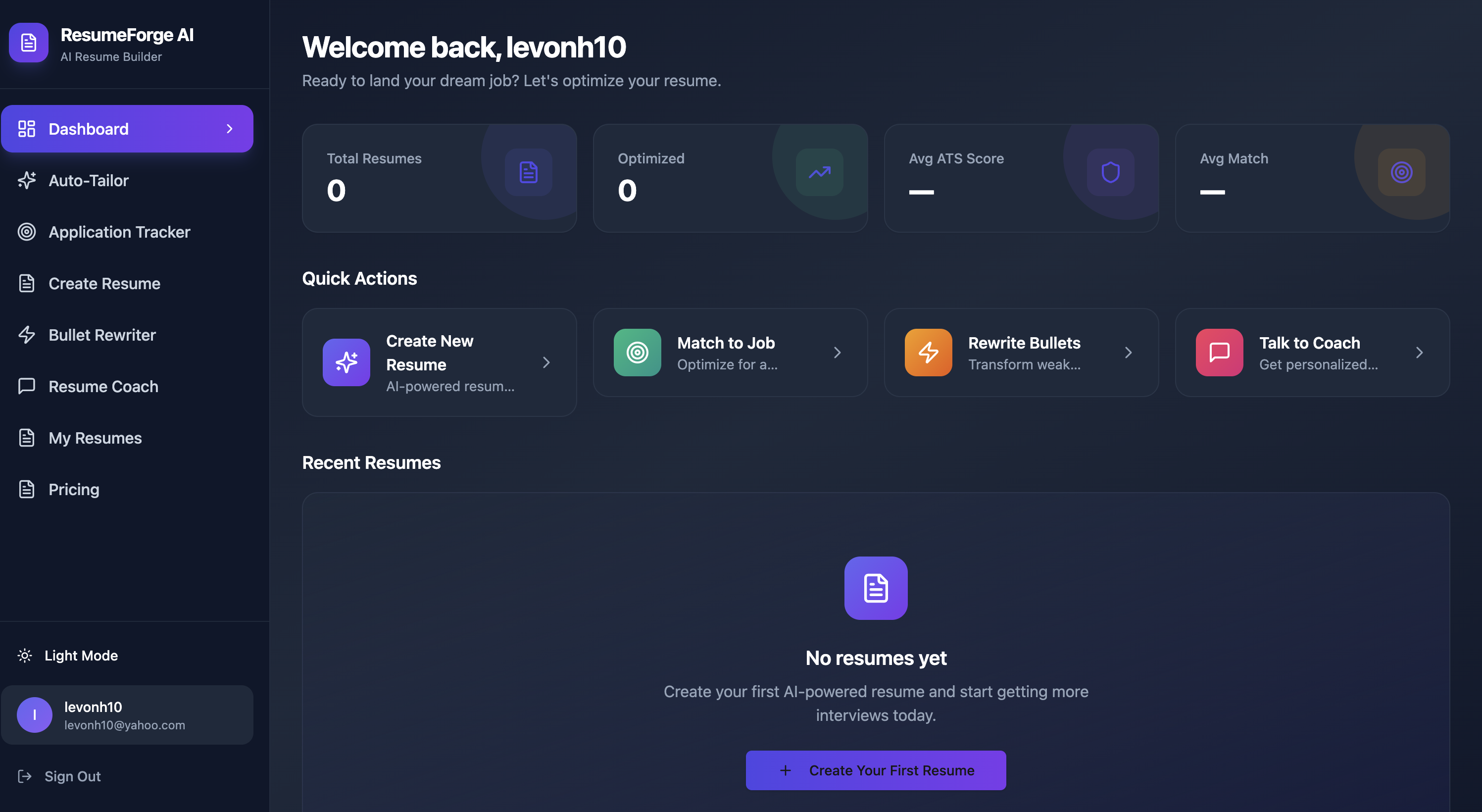 ResumeForge AI - Screenshot 2 showing product features and functionality