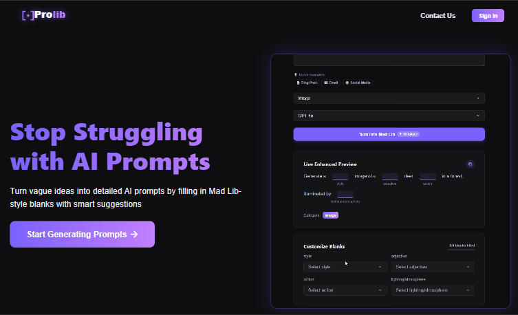 Prolib - Main product screenshot demonstrating key features and user interface