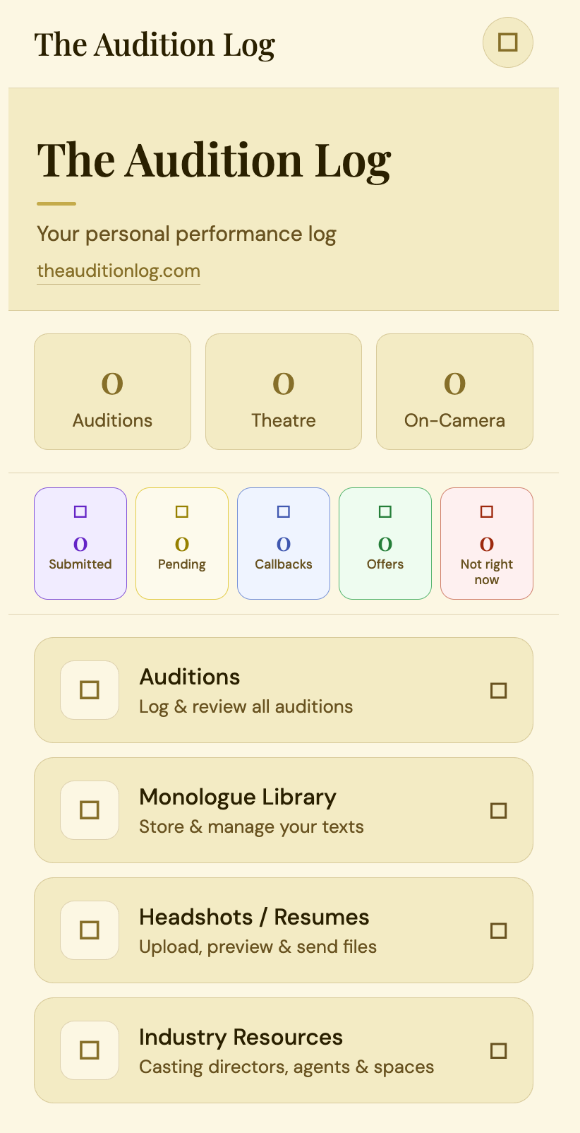 The Audition Log gallery image