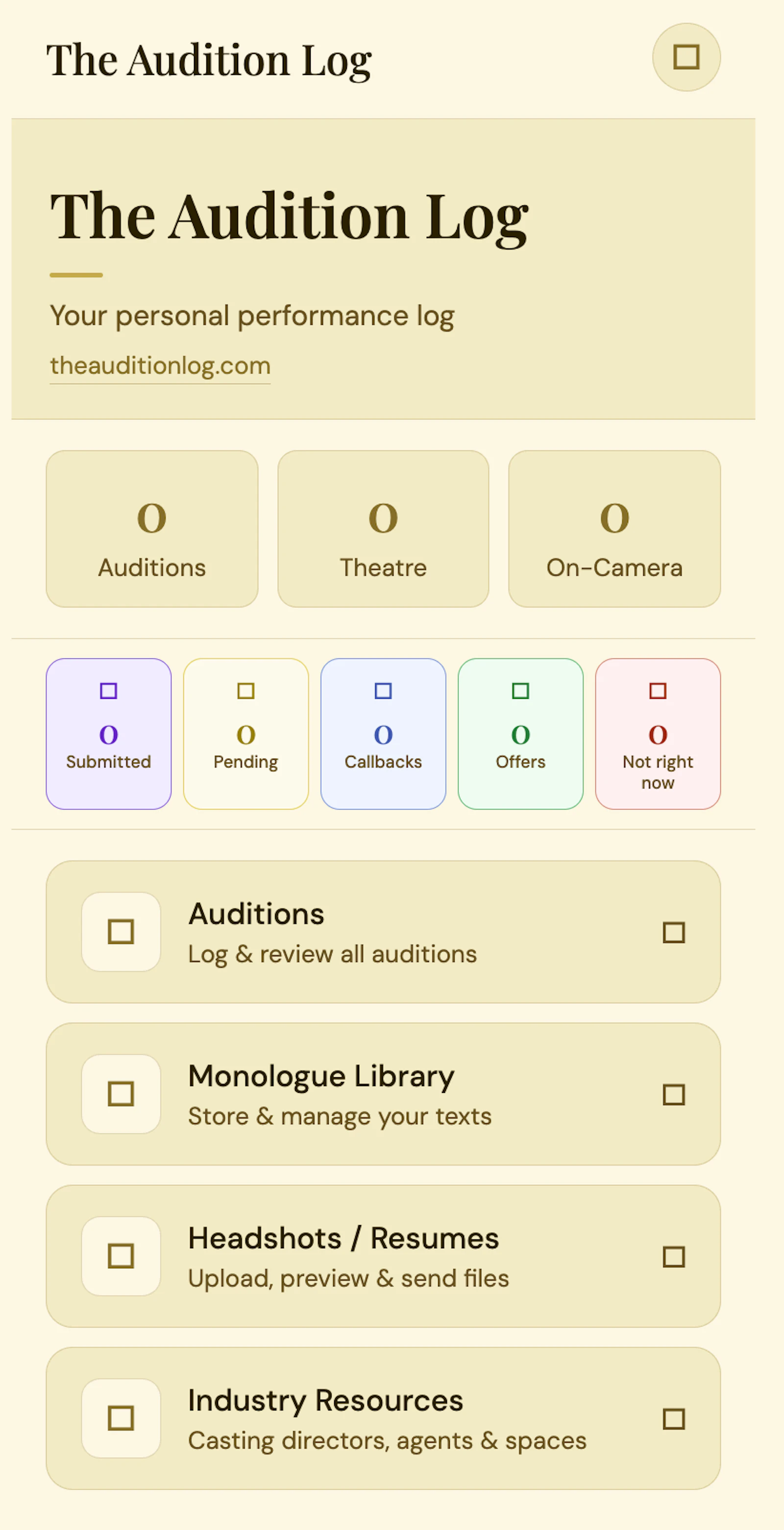 The Audition Log screenshot 1