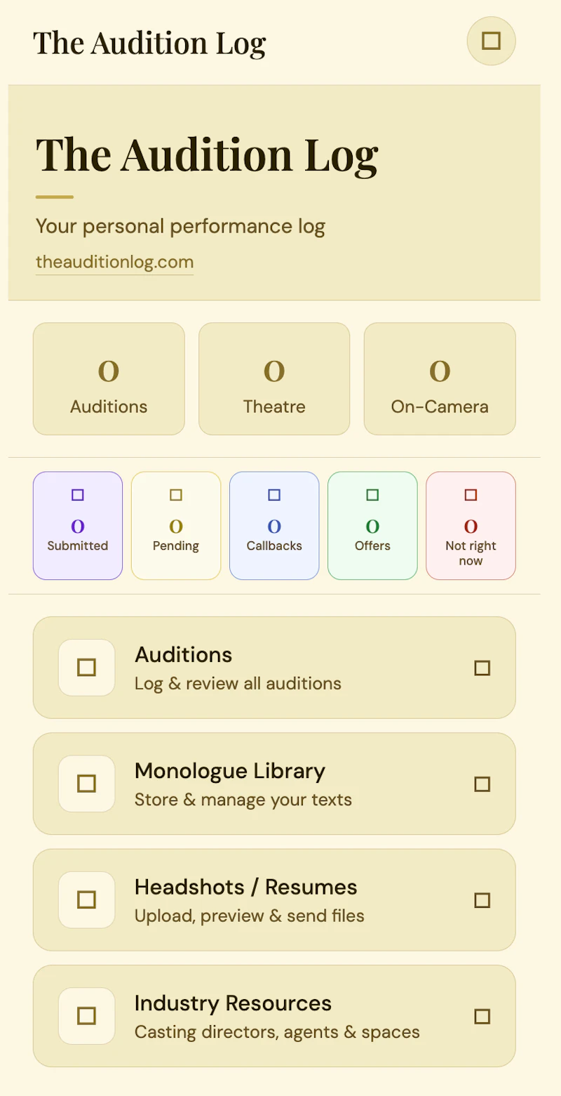 The Audition Log screenshot 1