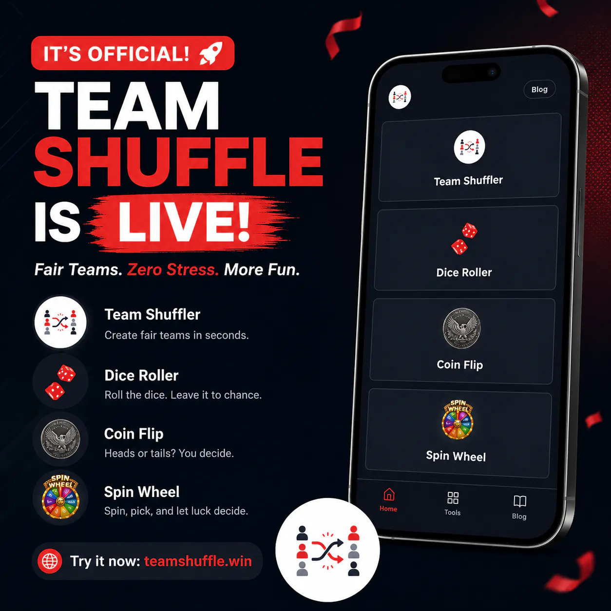 TeamShuffle.win Launches for Global Use 项目横幅