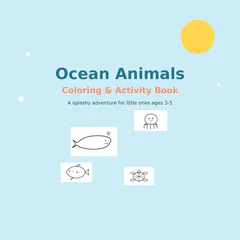 Ocean Animals Coloring Activity Book