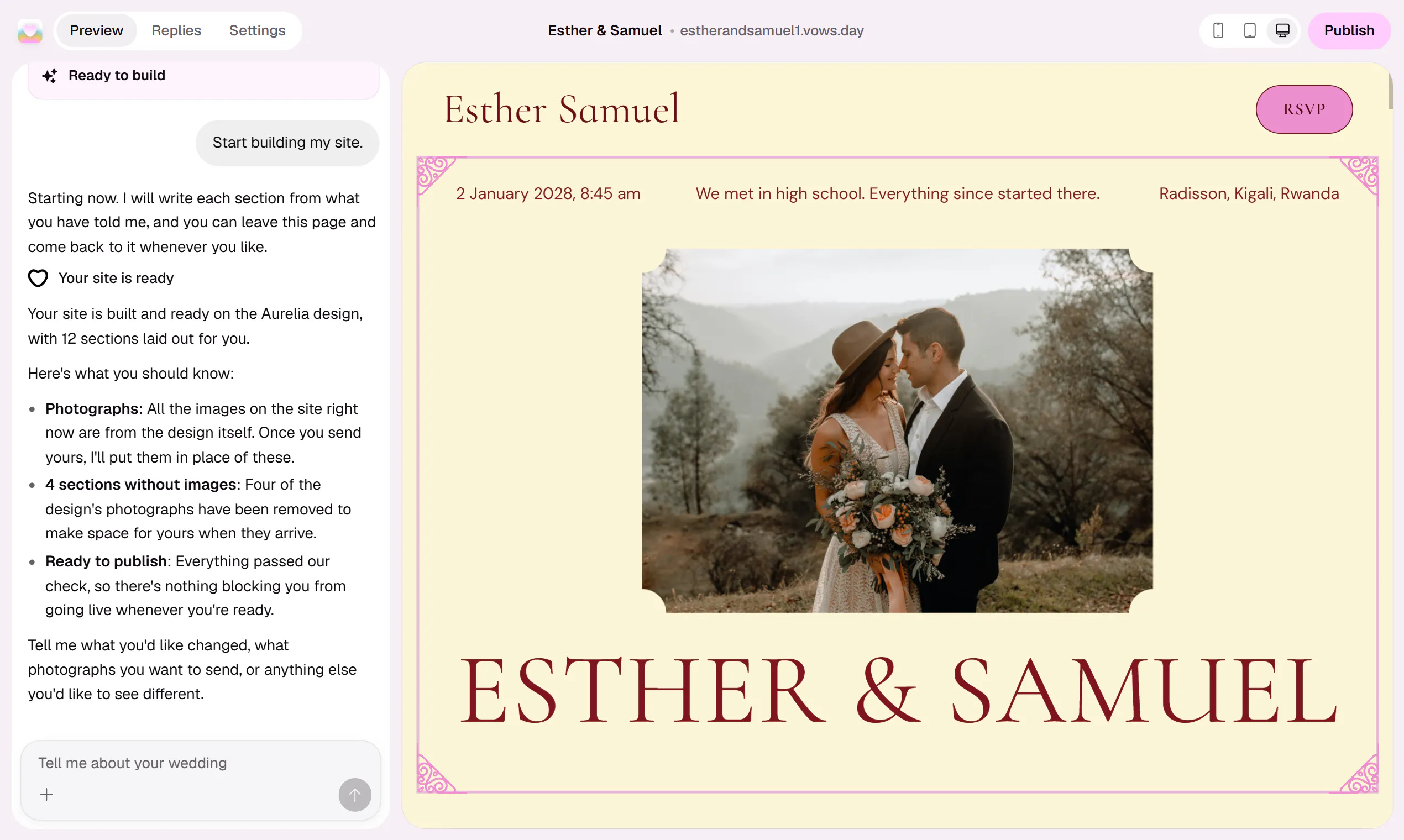 Vows gallery image