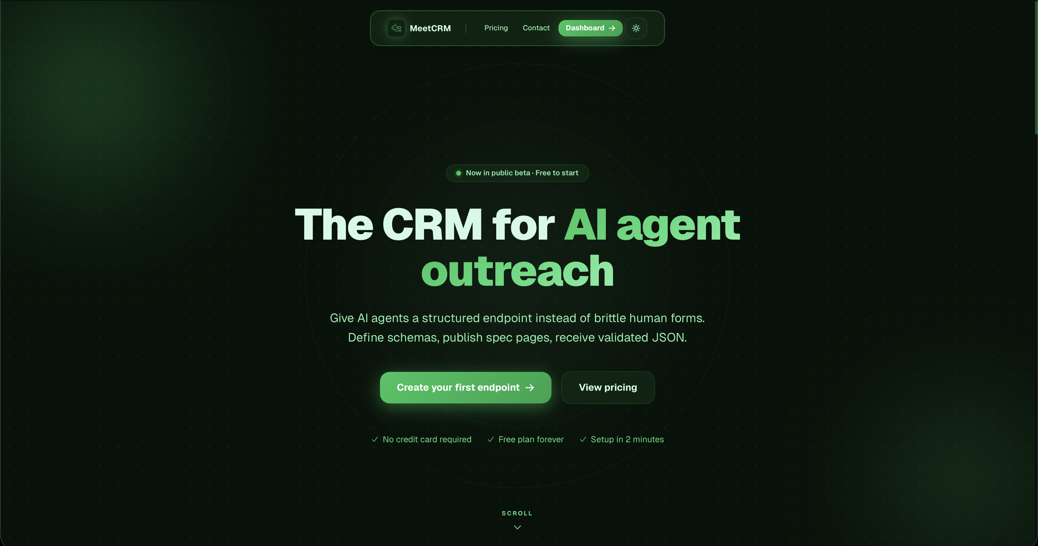 MeetCRM - Main product screenshot demonstrating key features and user interface