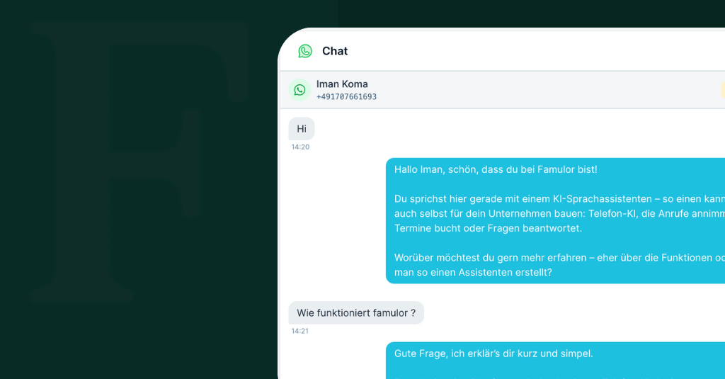 Famulor AI - Screenshot 4 showing product features and functionality