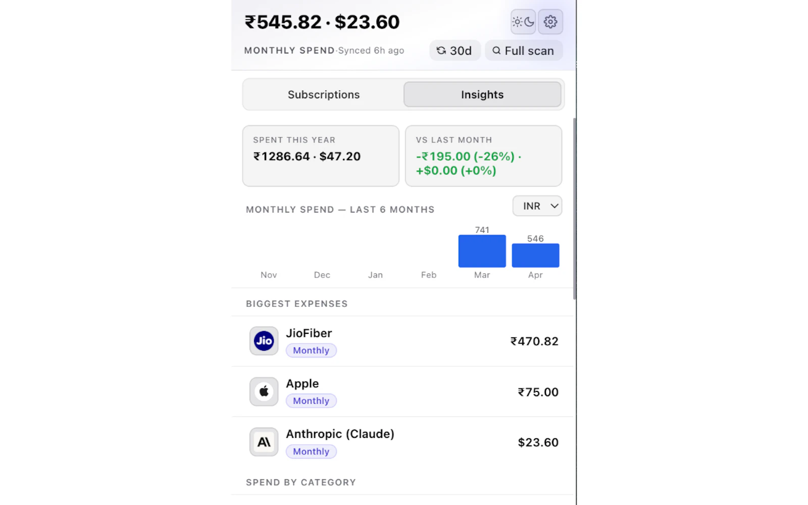 SaaS Subscription Tracker screenshot 2