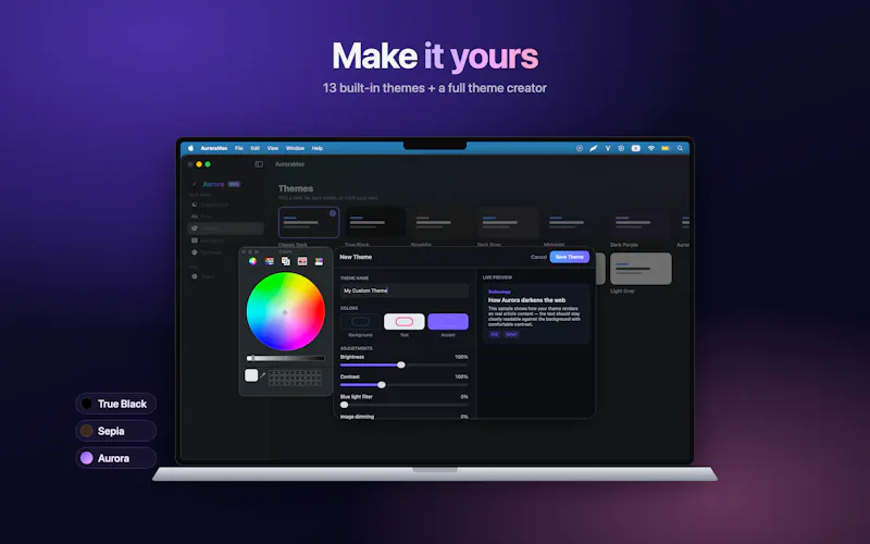 Aurora: Safari Dark Mode screenshot 2