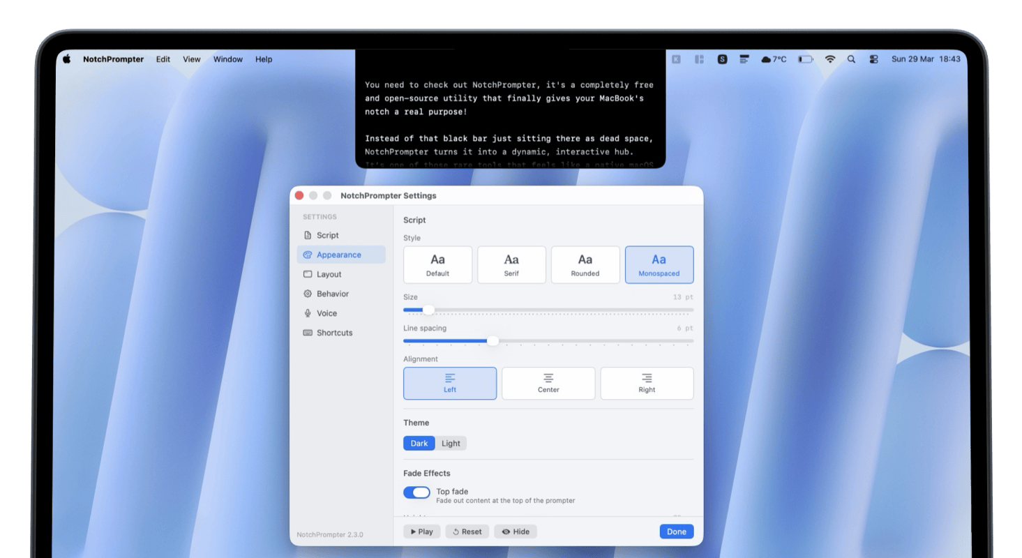 NotchPrompter gallery image