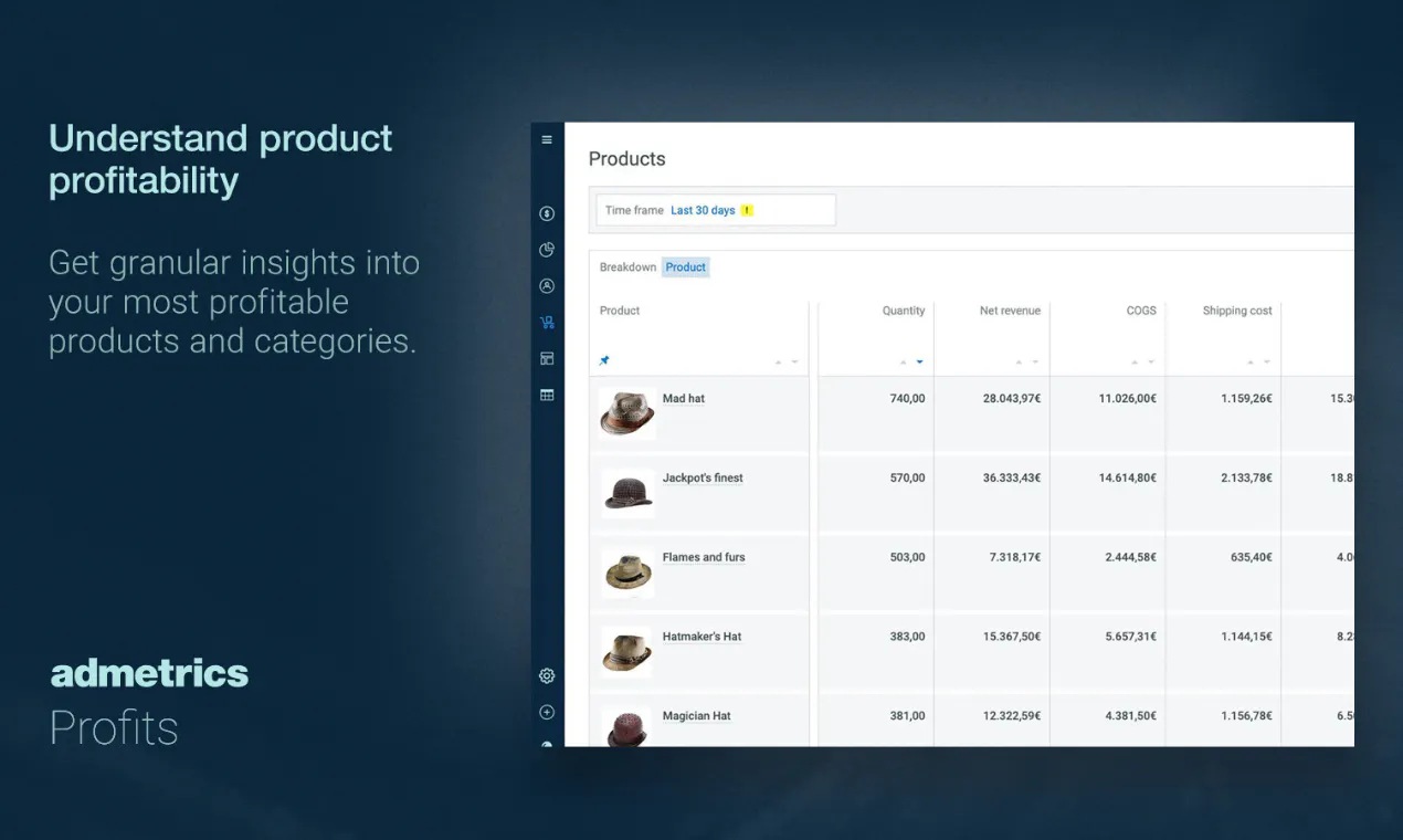 Admetrics Profits for Shopify gallery image