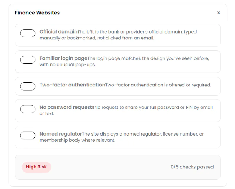 Website Safety Checklist screenshot 2