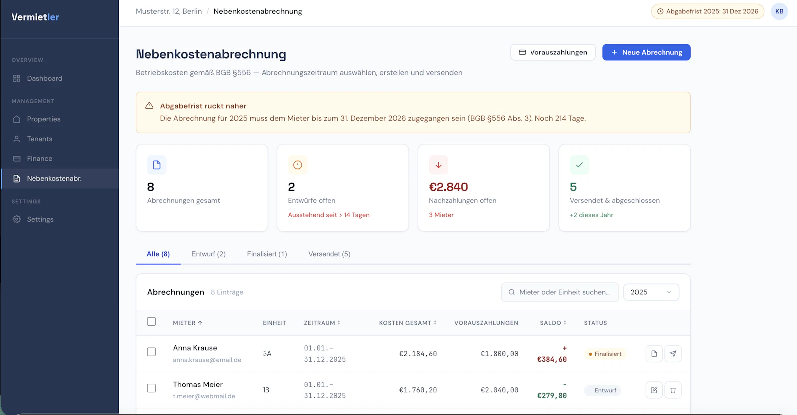 Vermietler screenshot 3