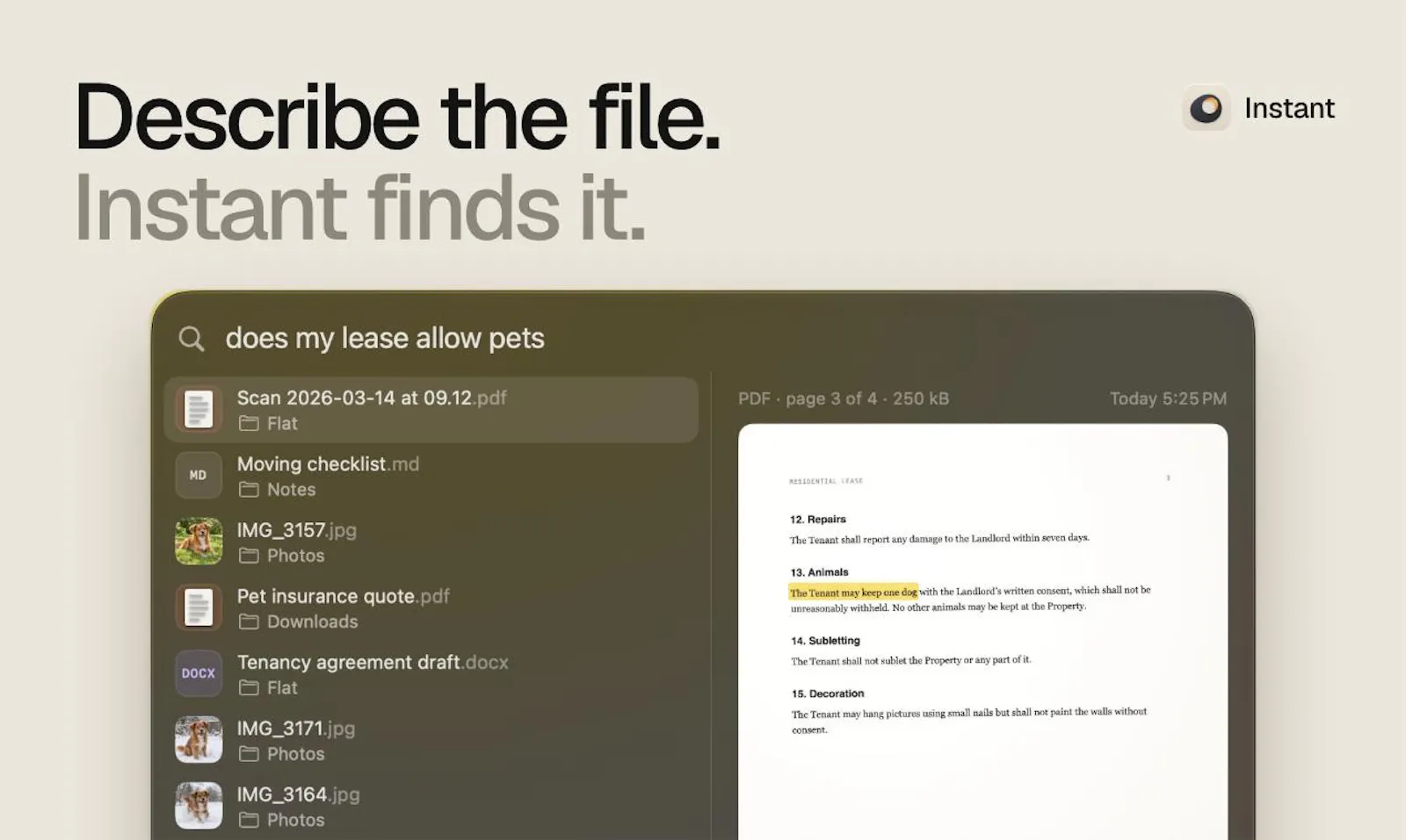 Instant Search screenshot 1