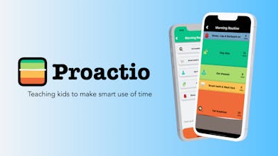 Proactio 일정 기능을 사용하여 하루를 효율적으로 계획하는 어린이.