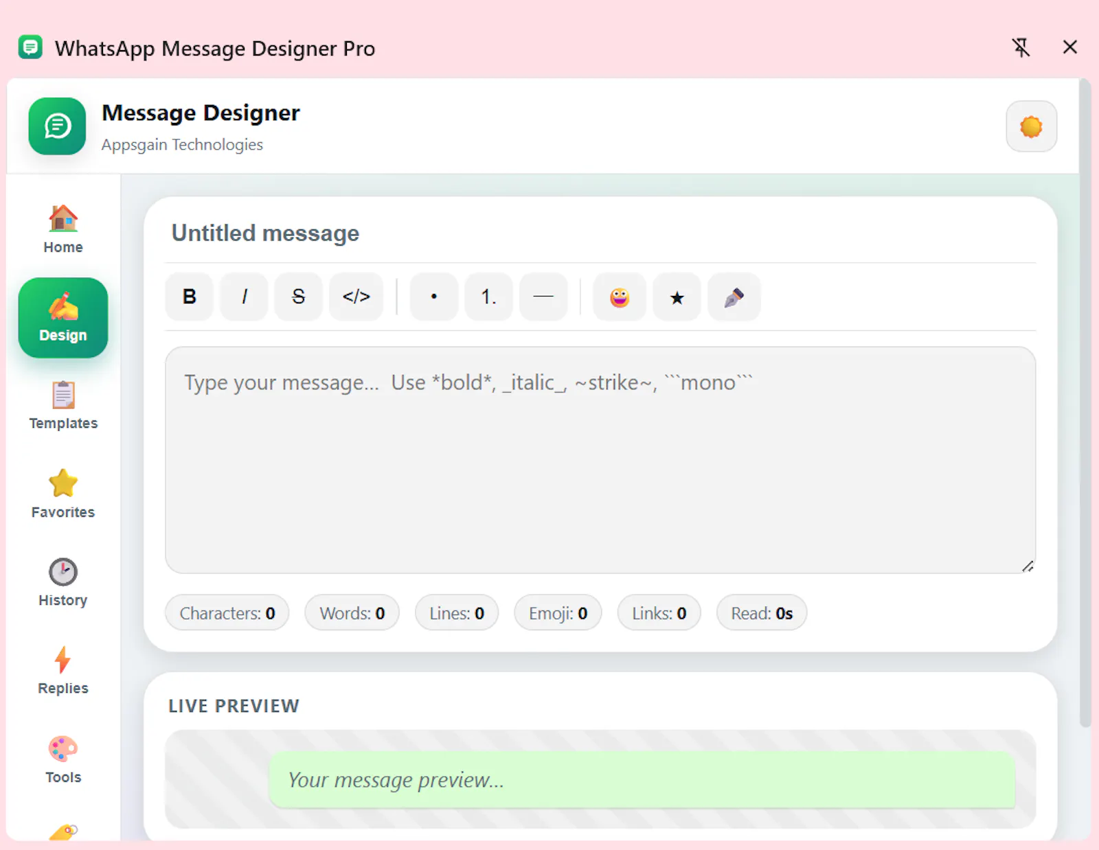 WhatsApp Message Designer Pro screenshot 3