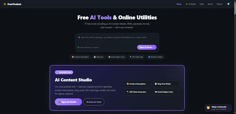 FreeToolset Official Launch screenshot 1