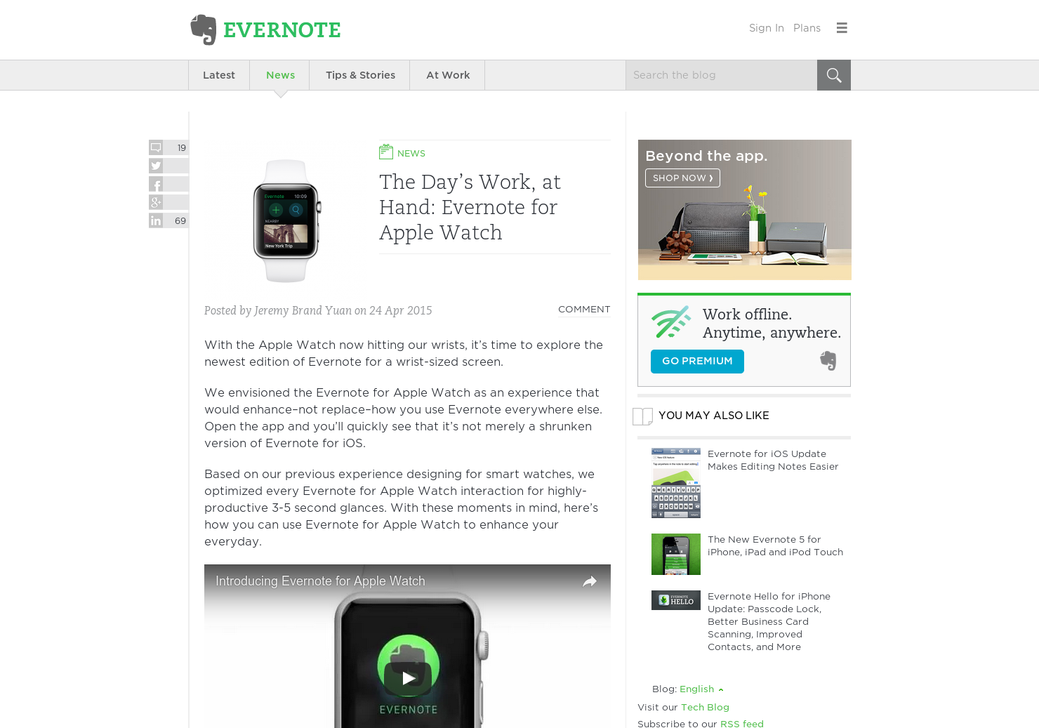 Evernote for Apple Watch