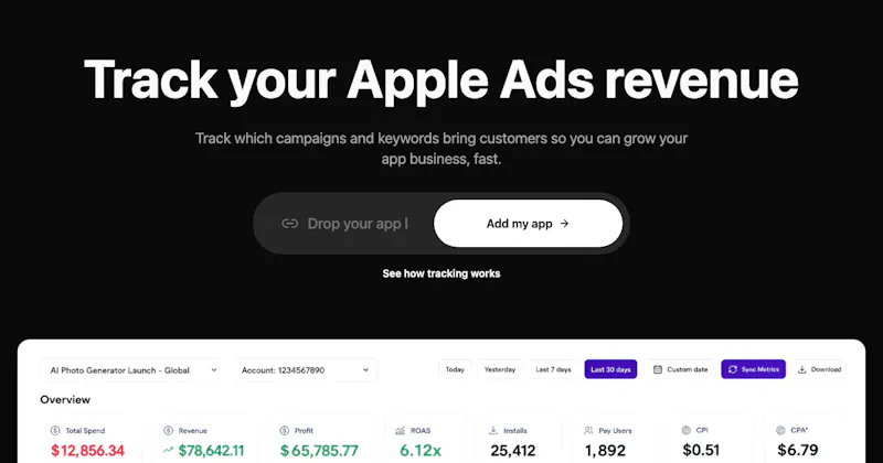 Lily Revenue for Apple Ads screenshot 1