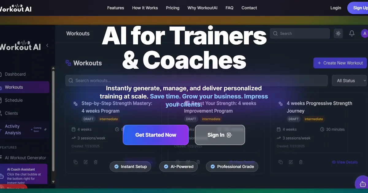 AI Workout Generator for Trainers & Gyms