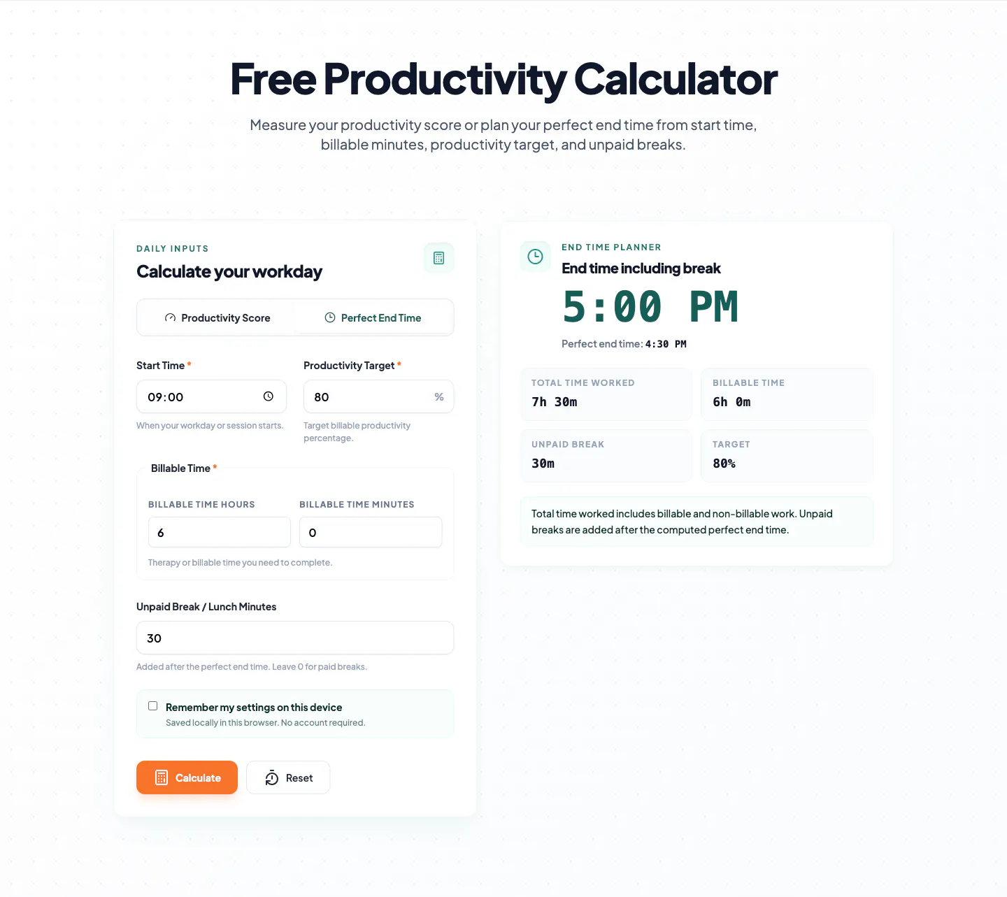 Productivity Calculator gallery image