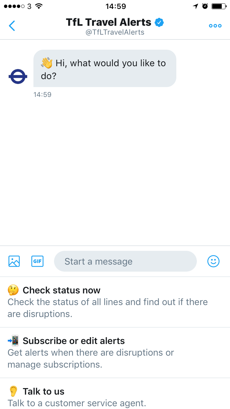 TfL Twitter travel alerts gallery image