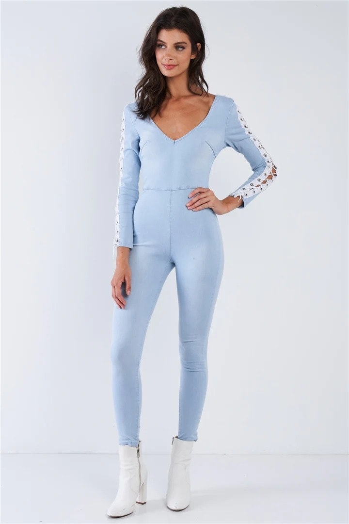 long sleeve square neck jumpsuit