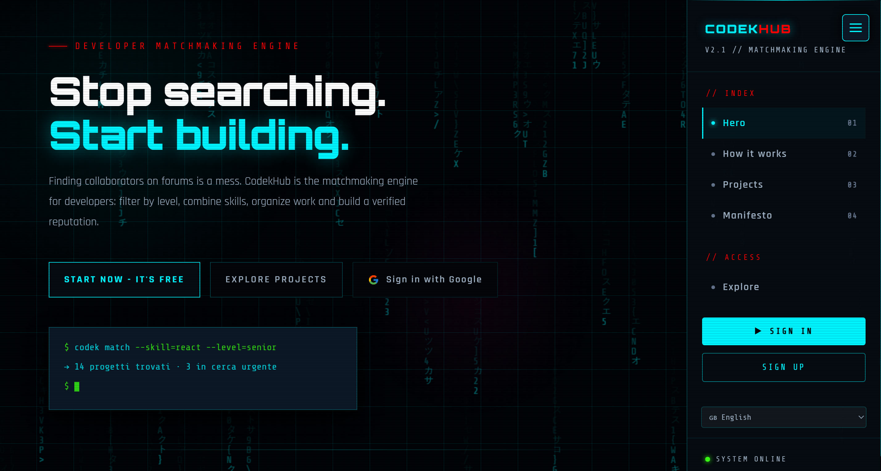 CodekHub - Main product screenshot demonstrating key features and user interface