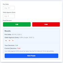 Texas Hold 'Em Poker Pot Odds Puzzler gallery image