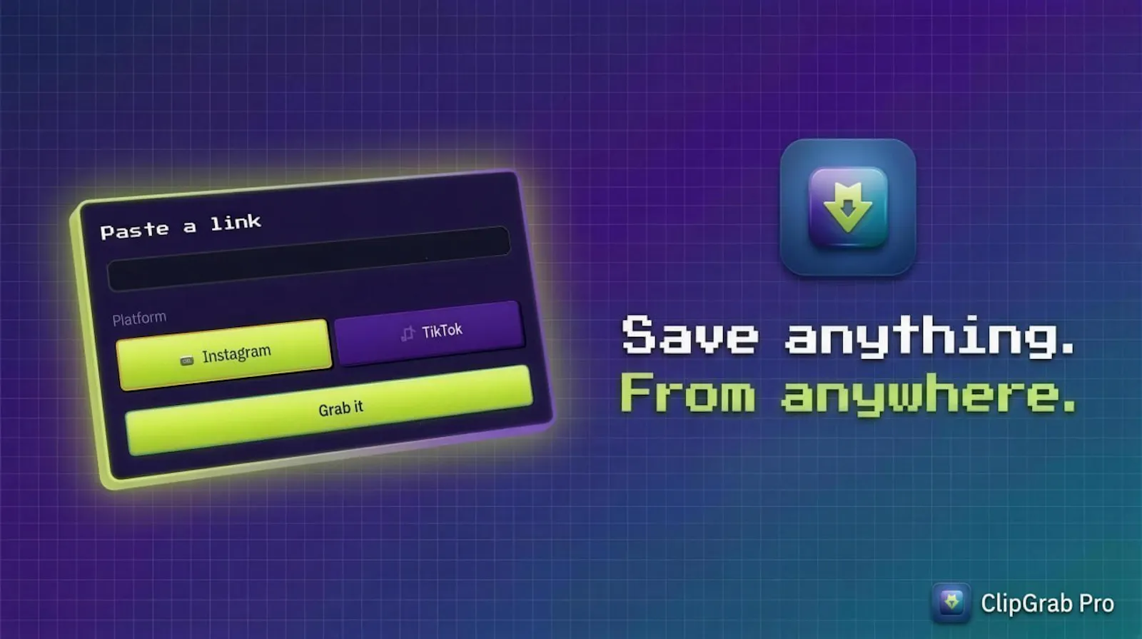 ClipGrab — Save anything. From anywhere. screenshot 1