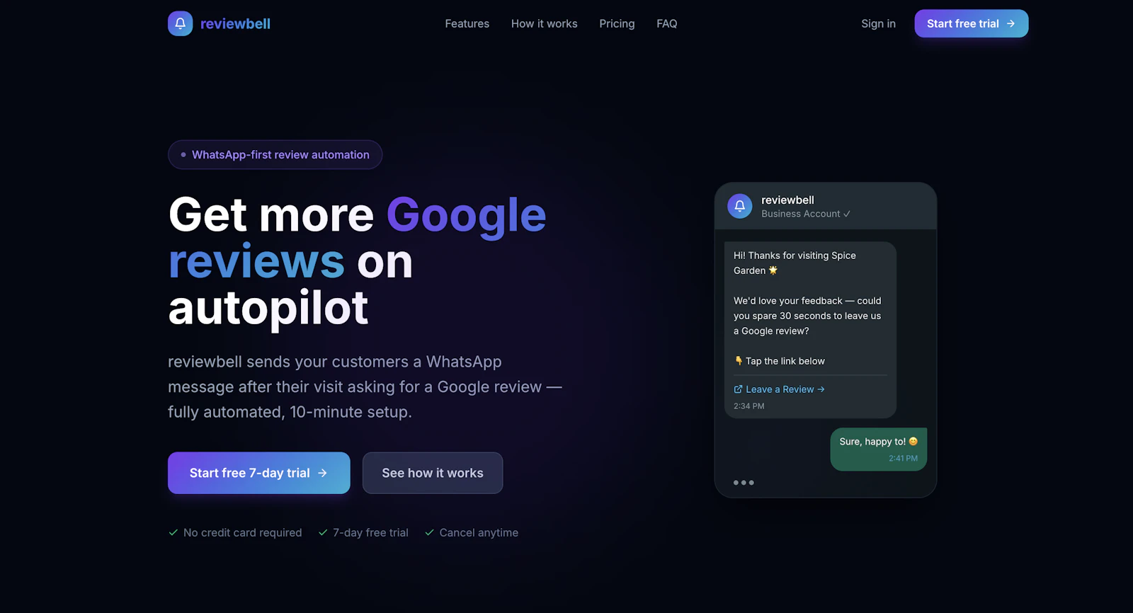 Reviewbell screenshot 2