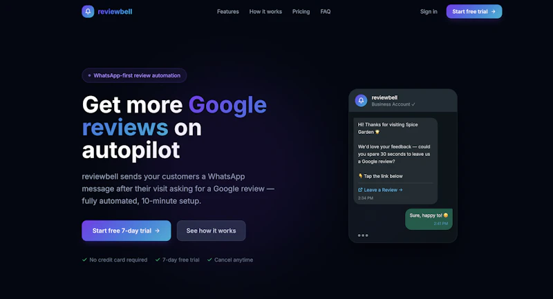 Reviewbell screenshot 2