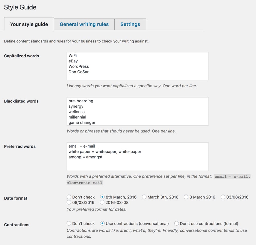 Editorial Style Guide Checker - Editist WordPress Plugin gallery image