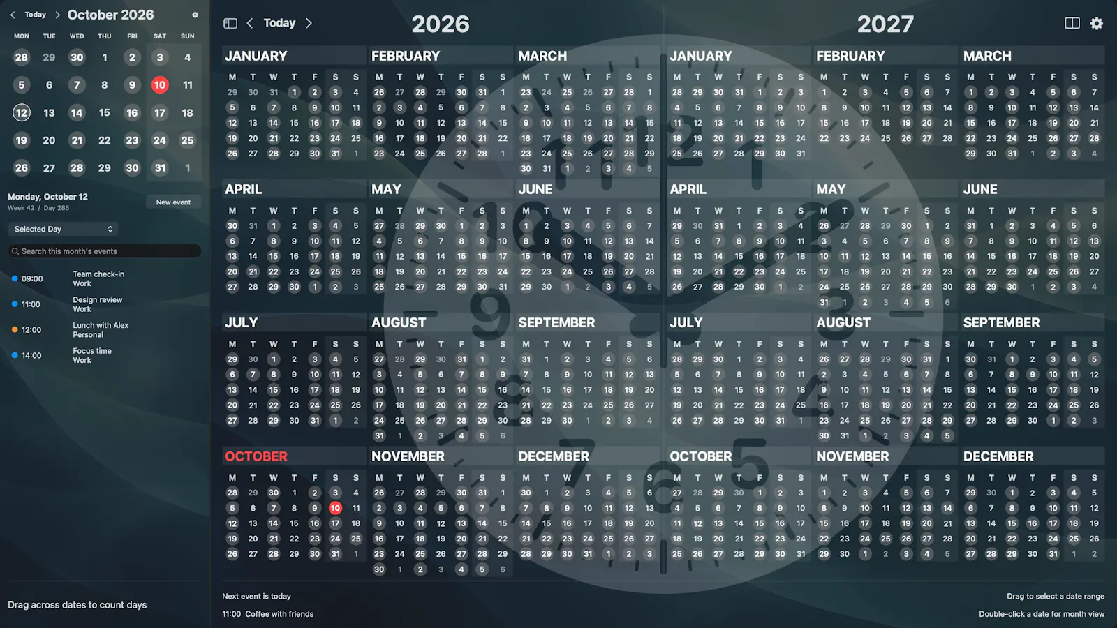 popCalendar screenshot 1