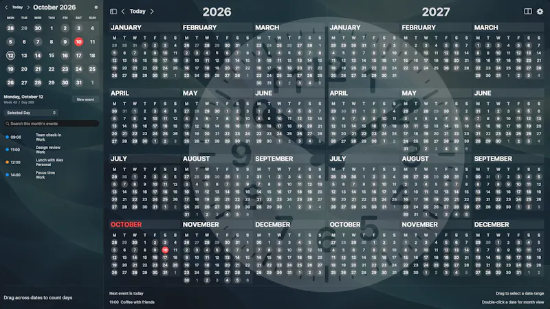 popCalendar screenshot 1