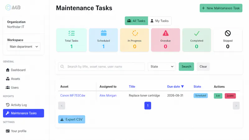 A4B CMMS screenshot 4