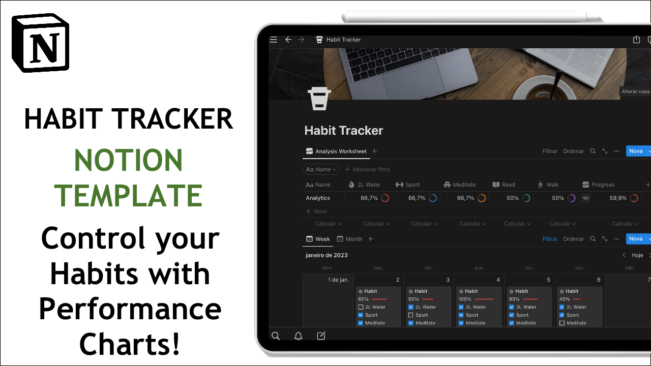 Notion Template - Habit Tracker gallery image