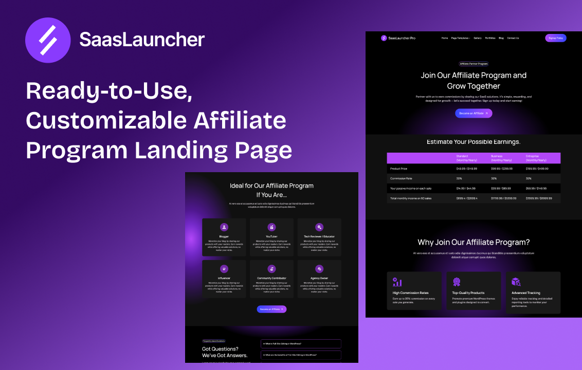 Tema de WordPress de Saaslauncher - Inicie el hermoso sitio web SaaS RÁPIDO: no se necesita codificación. media 6