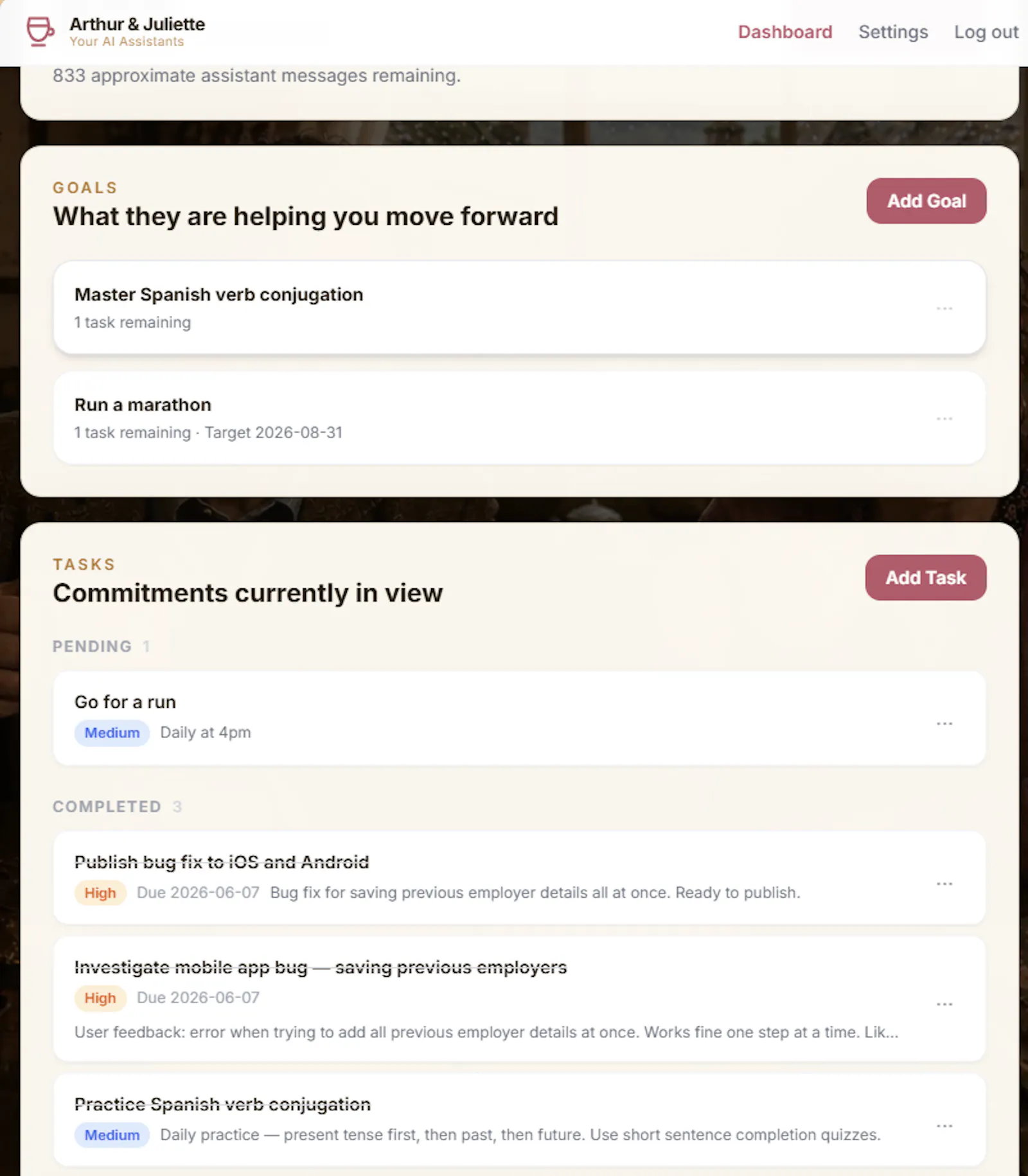 Arthur & Juliette - Personal Assistants screenshot 3