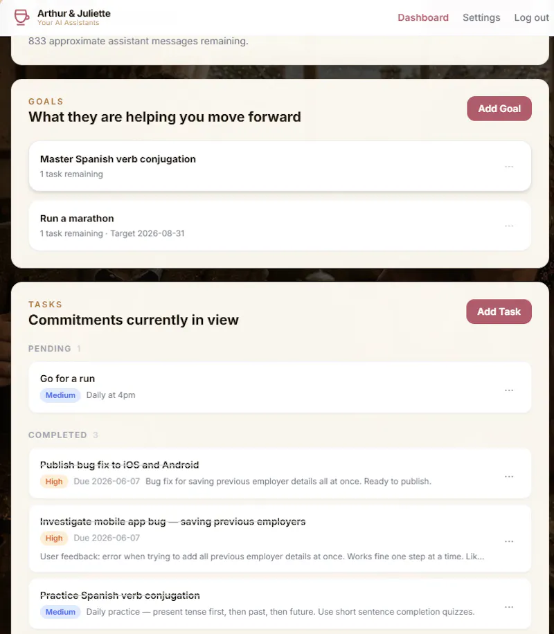 Arthur & Juliette - Personal Assistants screenshot 3