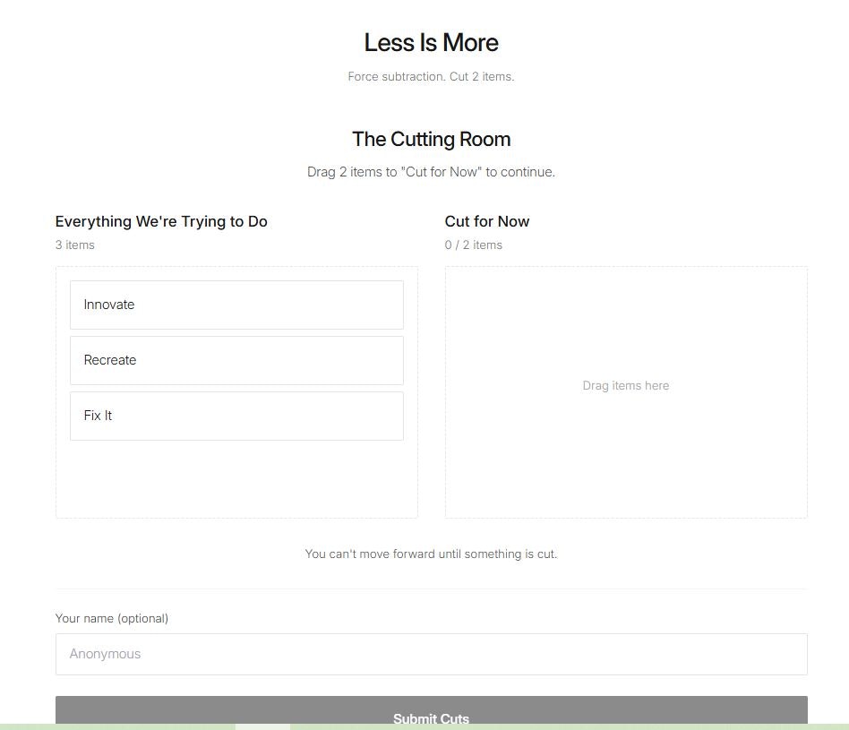 Less Is More - Screenshot 2 showing product features and functionality