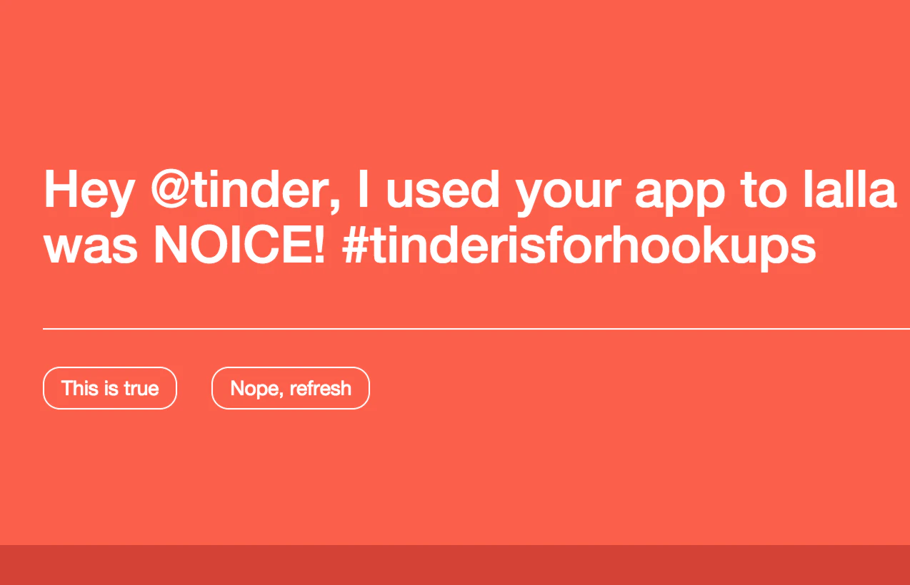 Tinder is for Hookups