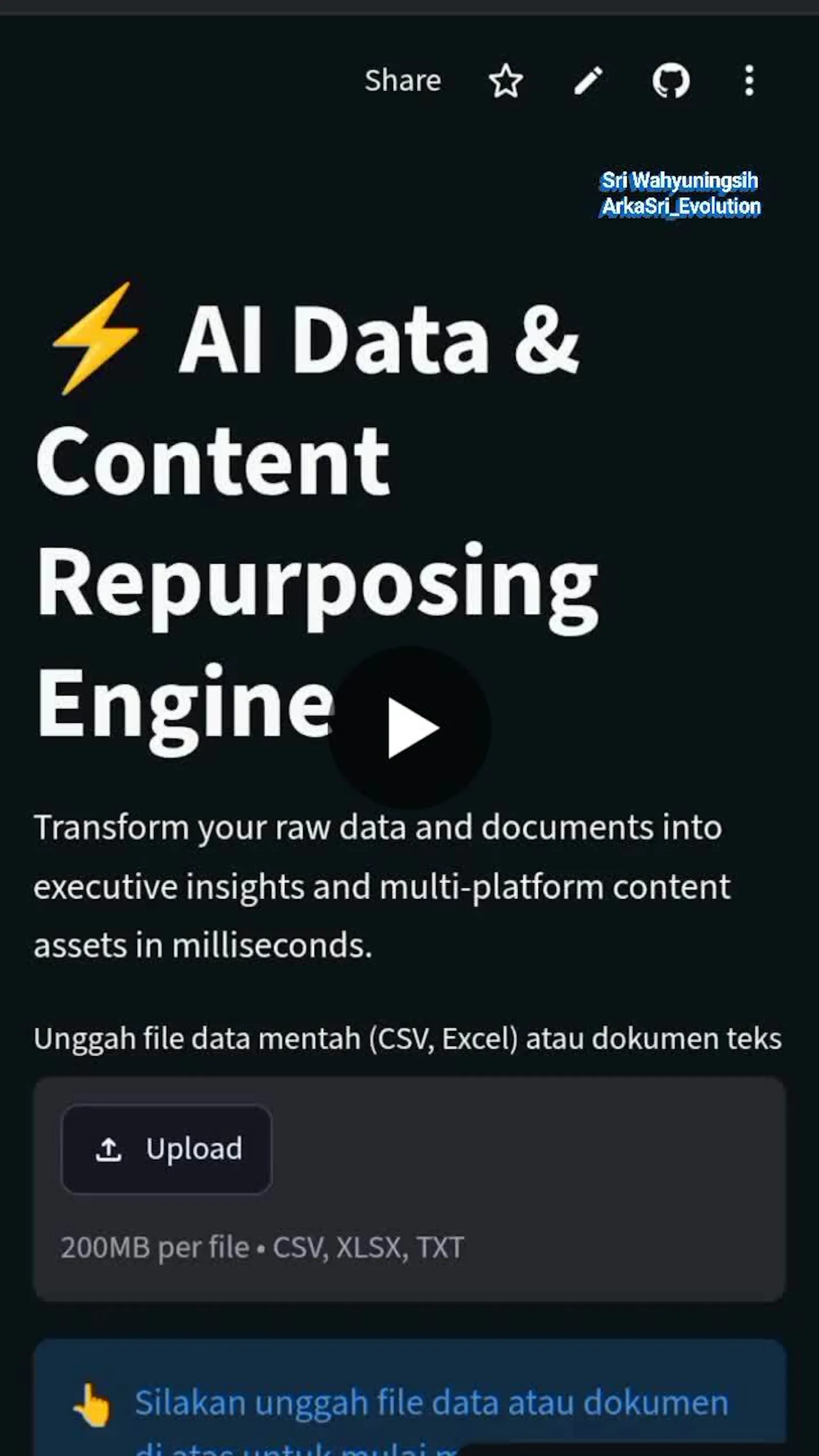 AI Data & Content Repurposing Engine screenshot 2
