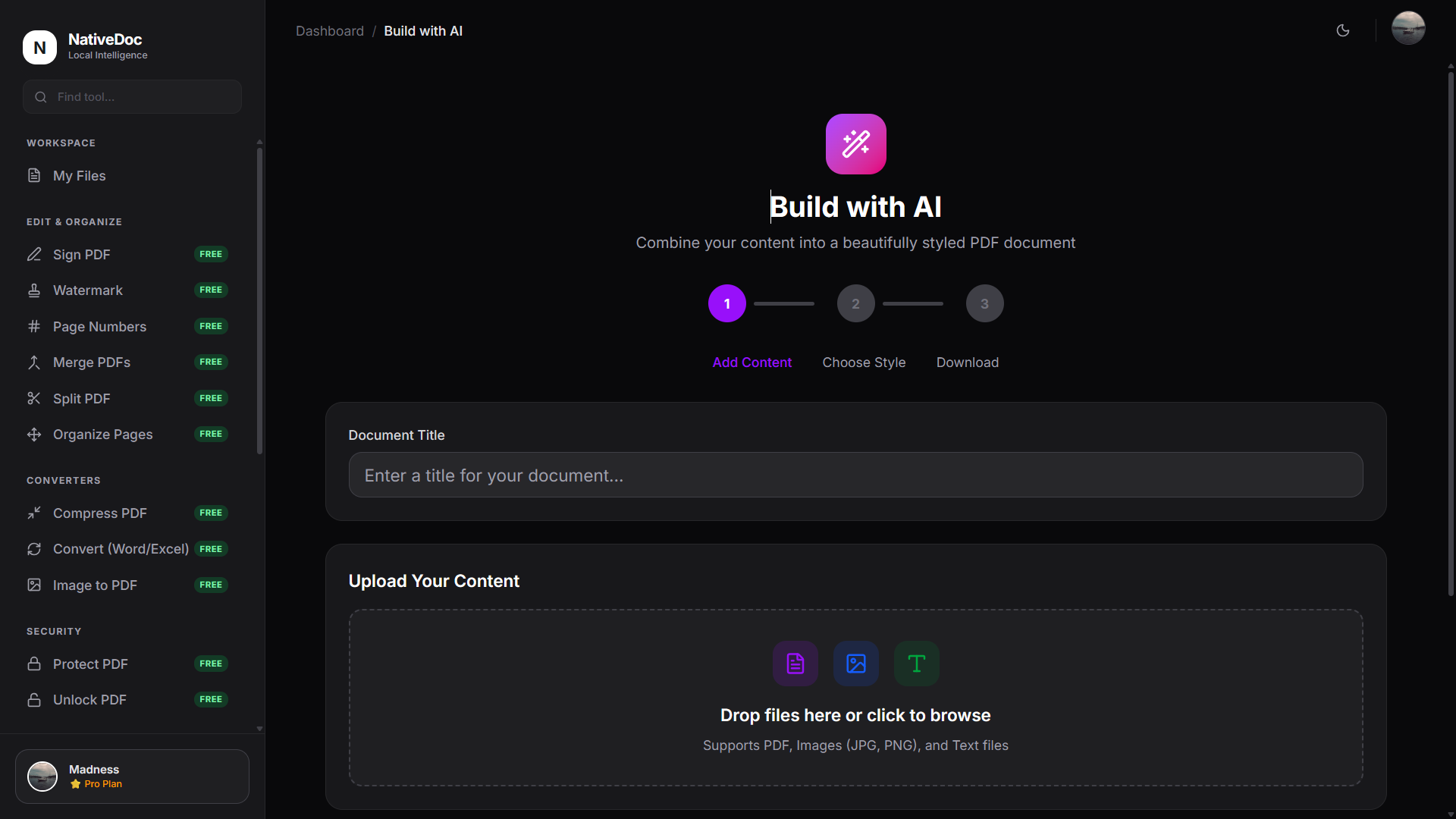 NativeDoc - Screenshot 2 showing product features and functionality