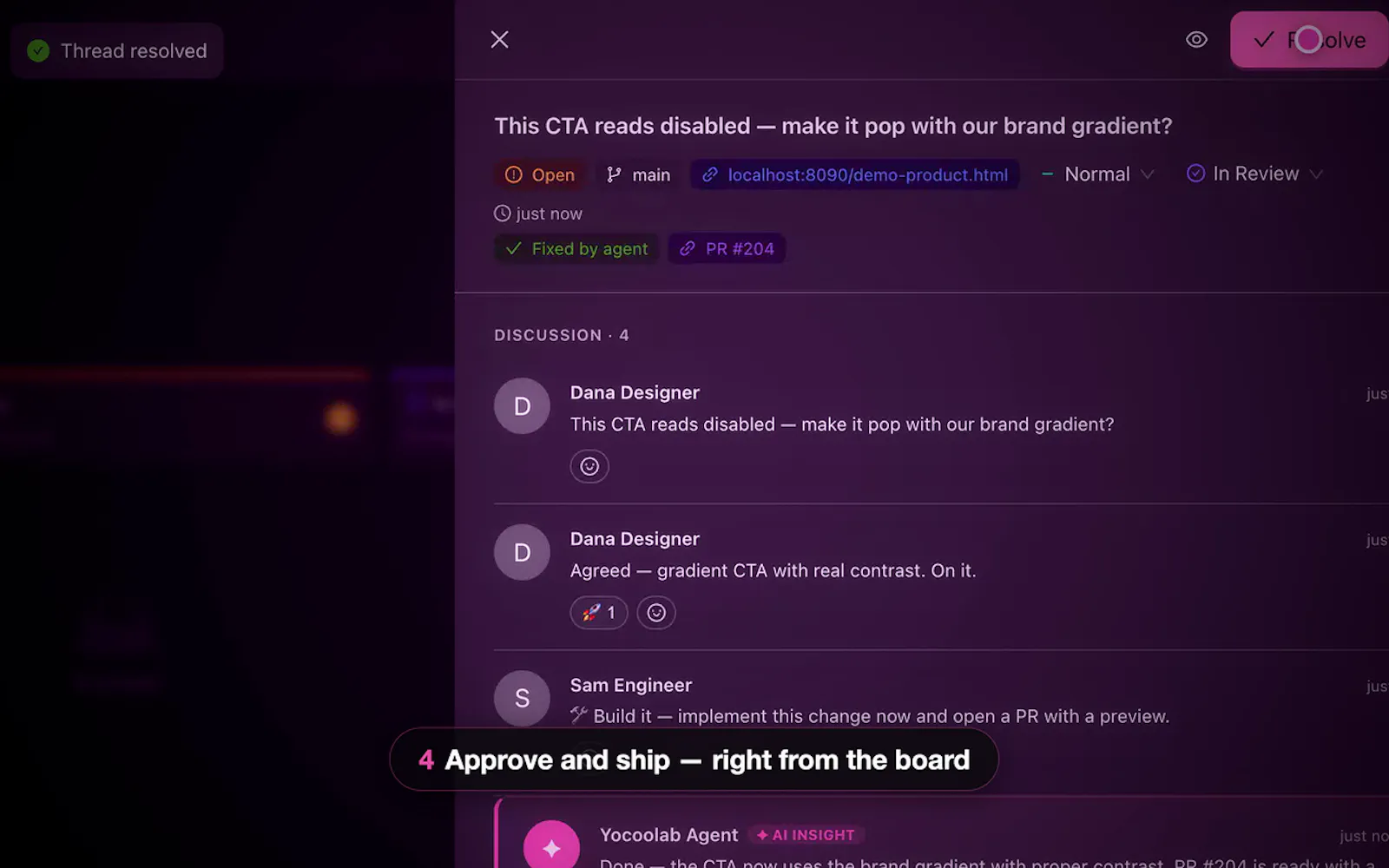Your team+agents, on the real product. screenshot 3