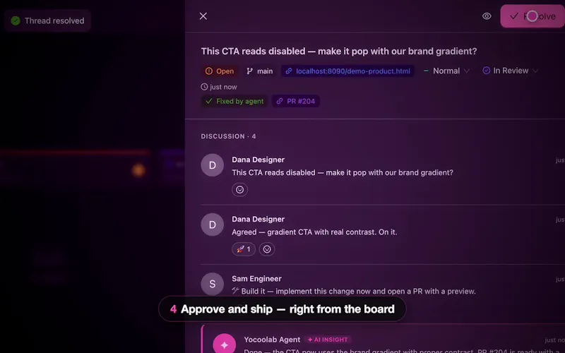 Your team+agents, on the real product. screenshot 3